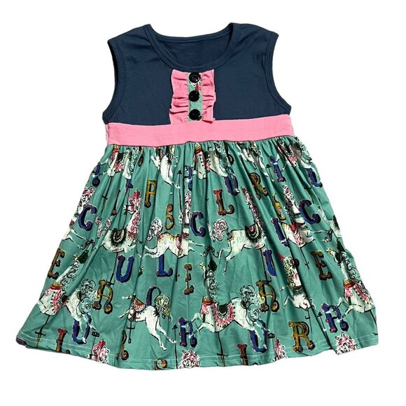 Royal Roe 3-4T Handmade Carousel Horse Tunic Dress & Pants Set - Picture 2 of 9